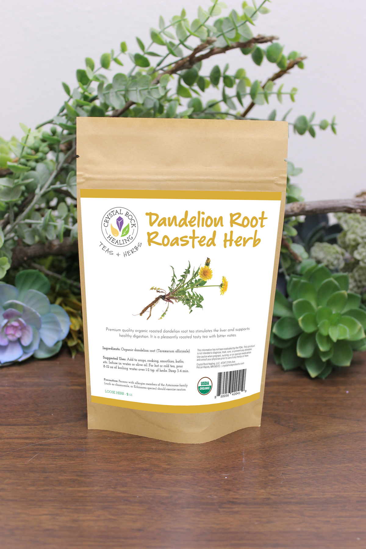 Crystal Rock Naturals LLC - Dandelion Roasted Root Herb 2oz Organic