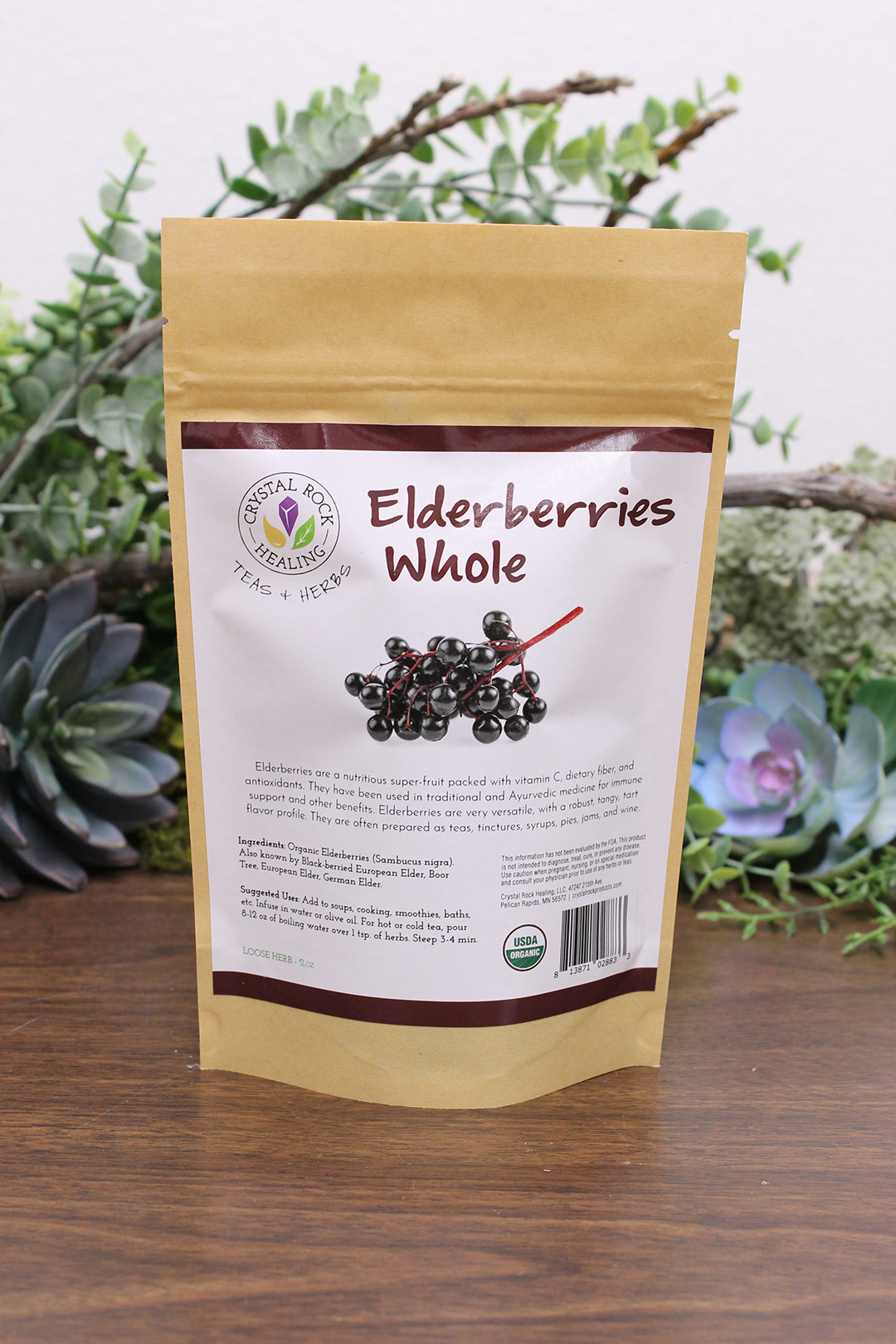 Crystal Rock Healing, LLC - Elderberries Loose Herb 2oz Organic