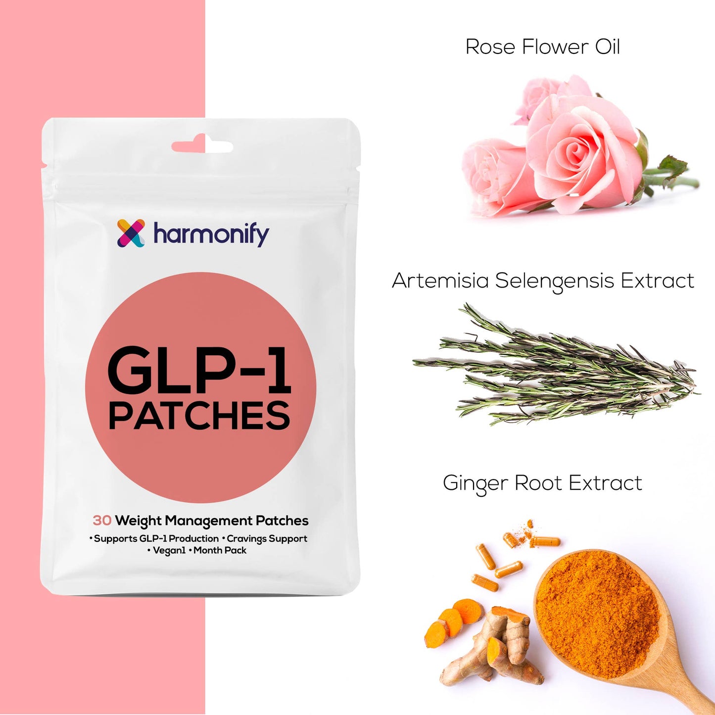 HARMONIFY - HARMONIFY GLP-1 Patches – L-Glutamine, Berberine & Chromium