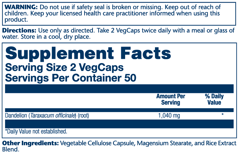 Solaray - Dandelion Root 1040mg: 100ct