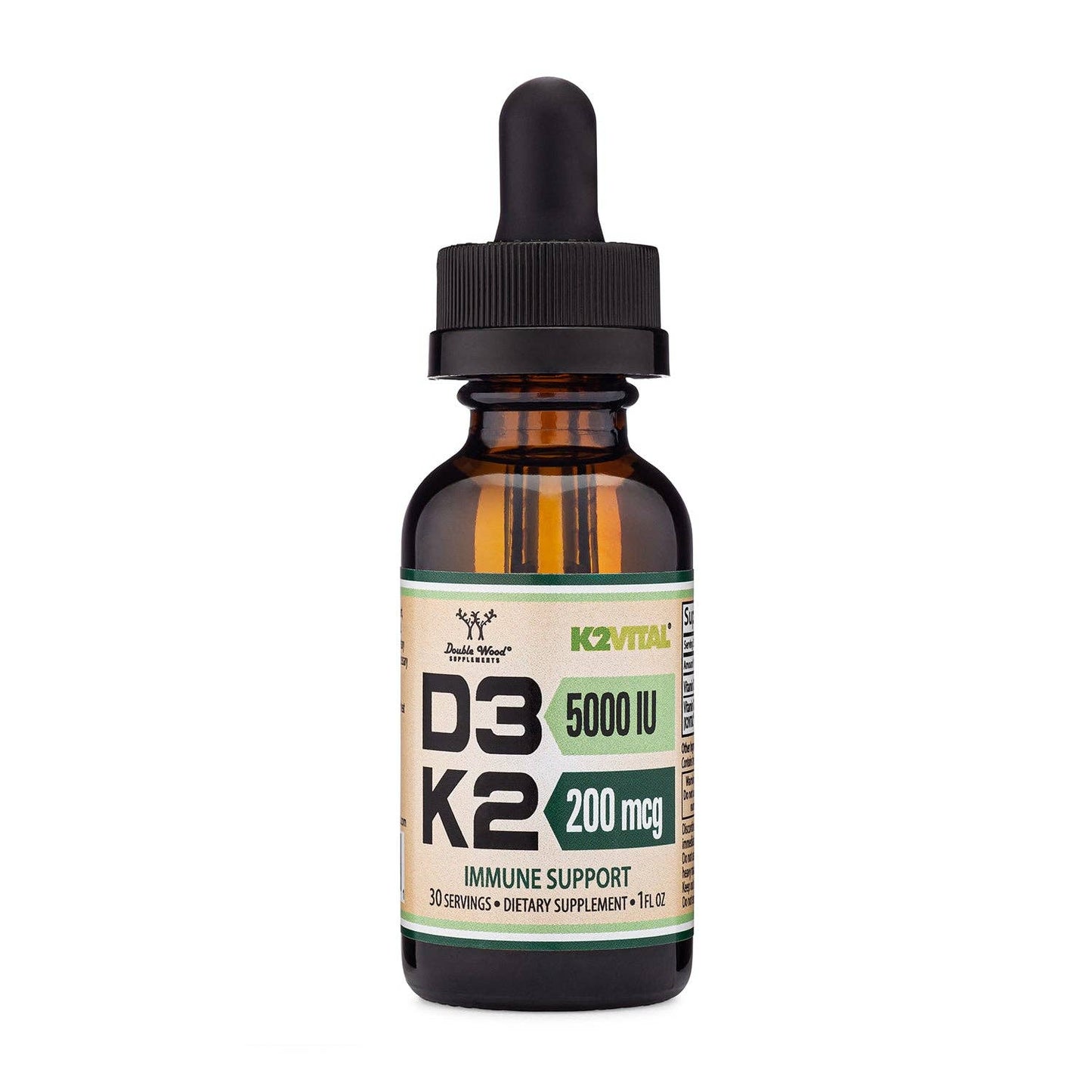 Double Wood Supplements - Vitamin D3 + K2 Liquid Drops
