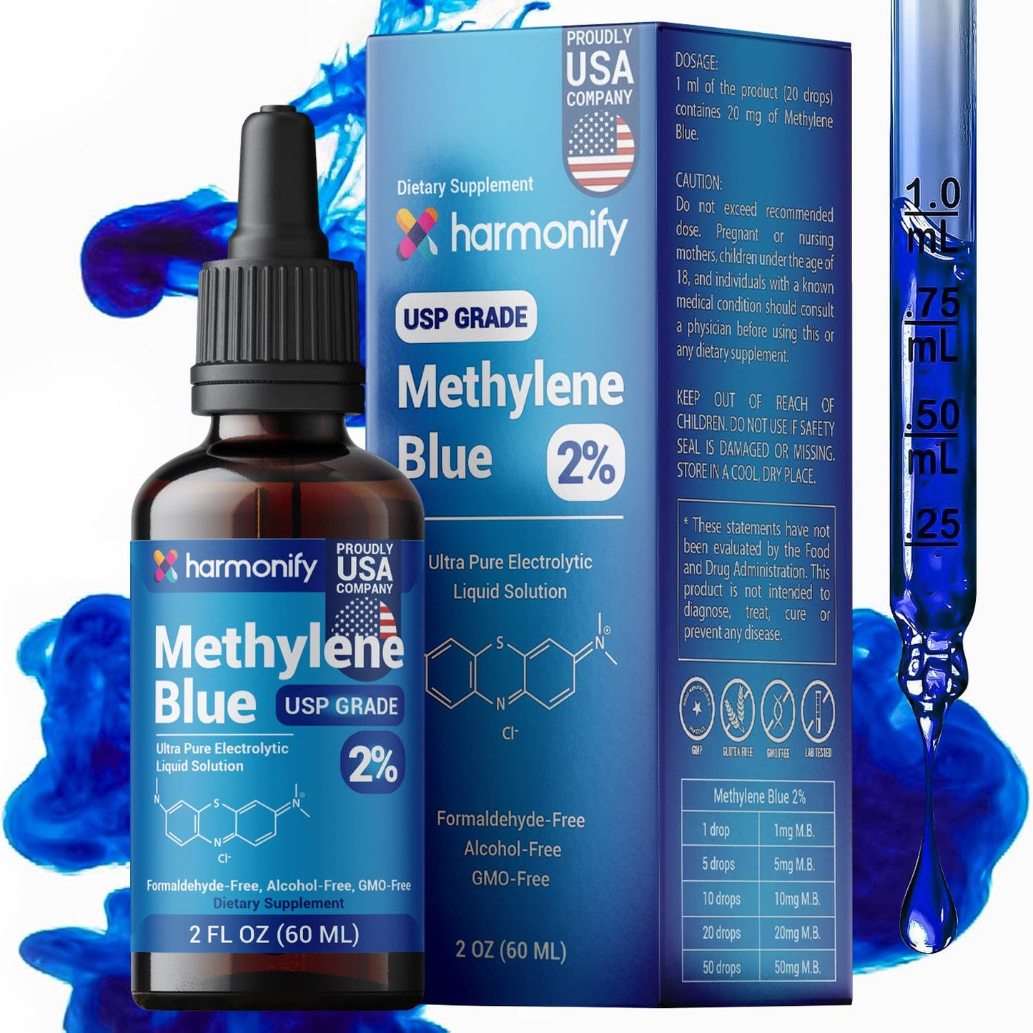 HARMONIFY - HARMONIFY Methylene Blue 60 ML (2 FL OZ) USP Grade %2