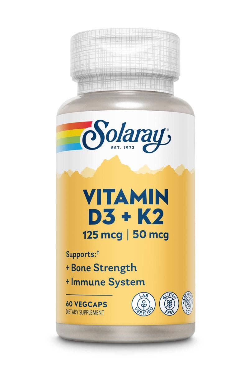 Solaray - Vitamin D3 + K2: 60ct
