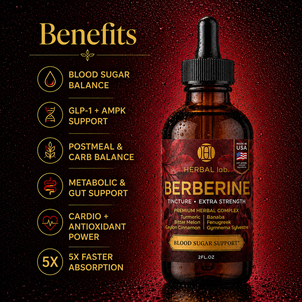 HERBAL lab - Berberine Complex 1800mg — Blood Sugar Support