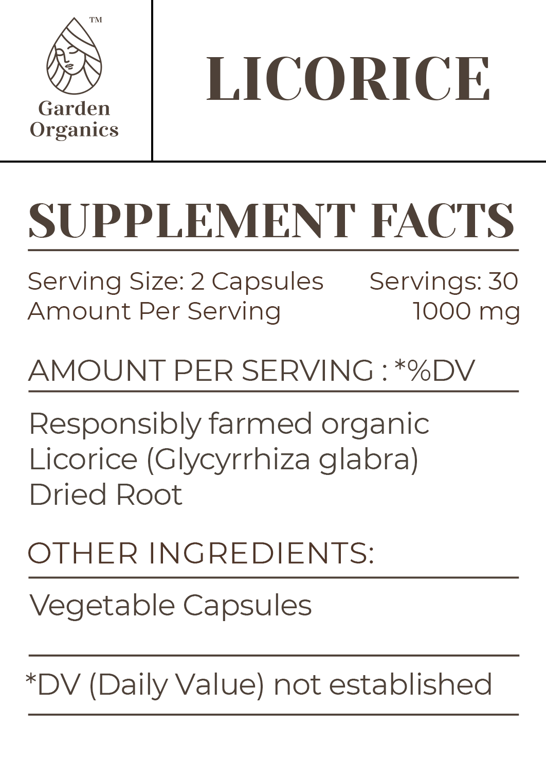 Garden Organics - Licorice Capsules: 120 Capsules