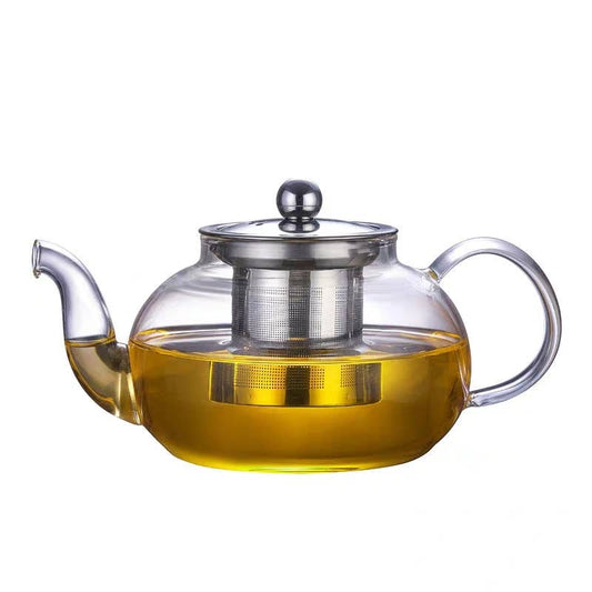 The Grateful Tea Co - Glass Teapot With Stainless Steel Infuser and Lid (40oz.): Stainless Steel Infuser & Lid