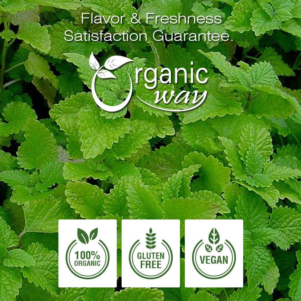 Organic Way LLC - Organic Lemon Balm Leaf (Cut & Sifted): 1 Lbs