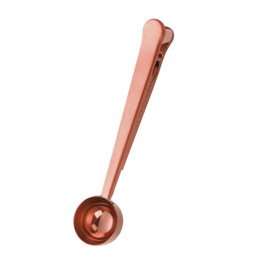 The Grateful Tea Co - Stainless Steel Tea Scoop & bag clip for Loose-Leaf Tea: Rose Gold