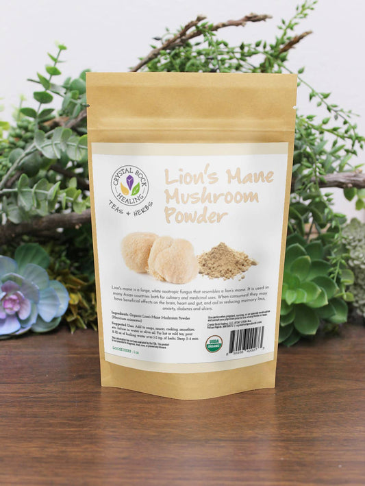 Crystal Rock Healing, LLC - Lion's Mane Mushroom Powder 1oz Organic