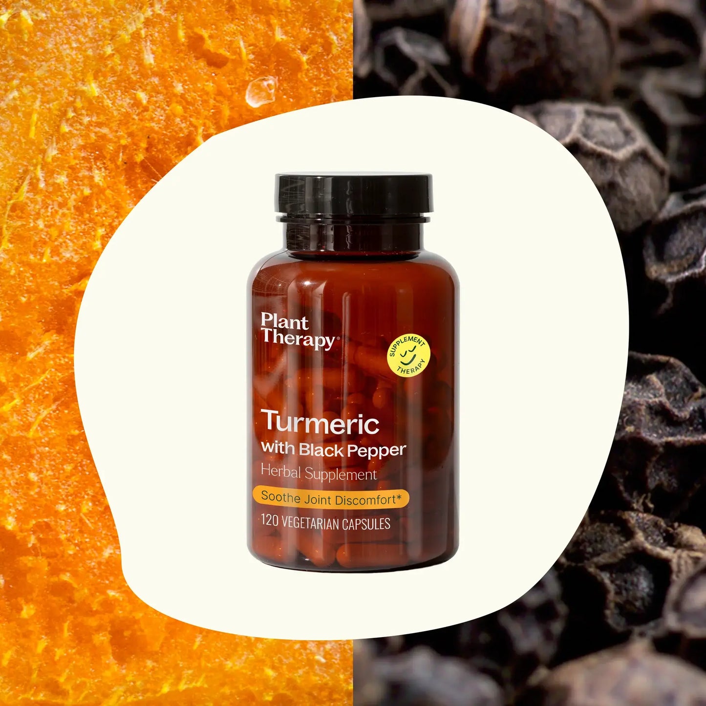 Plant Therapy - Turmeric With Black Pepper Herbal Supplement 120 Capsules