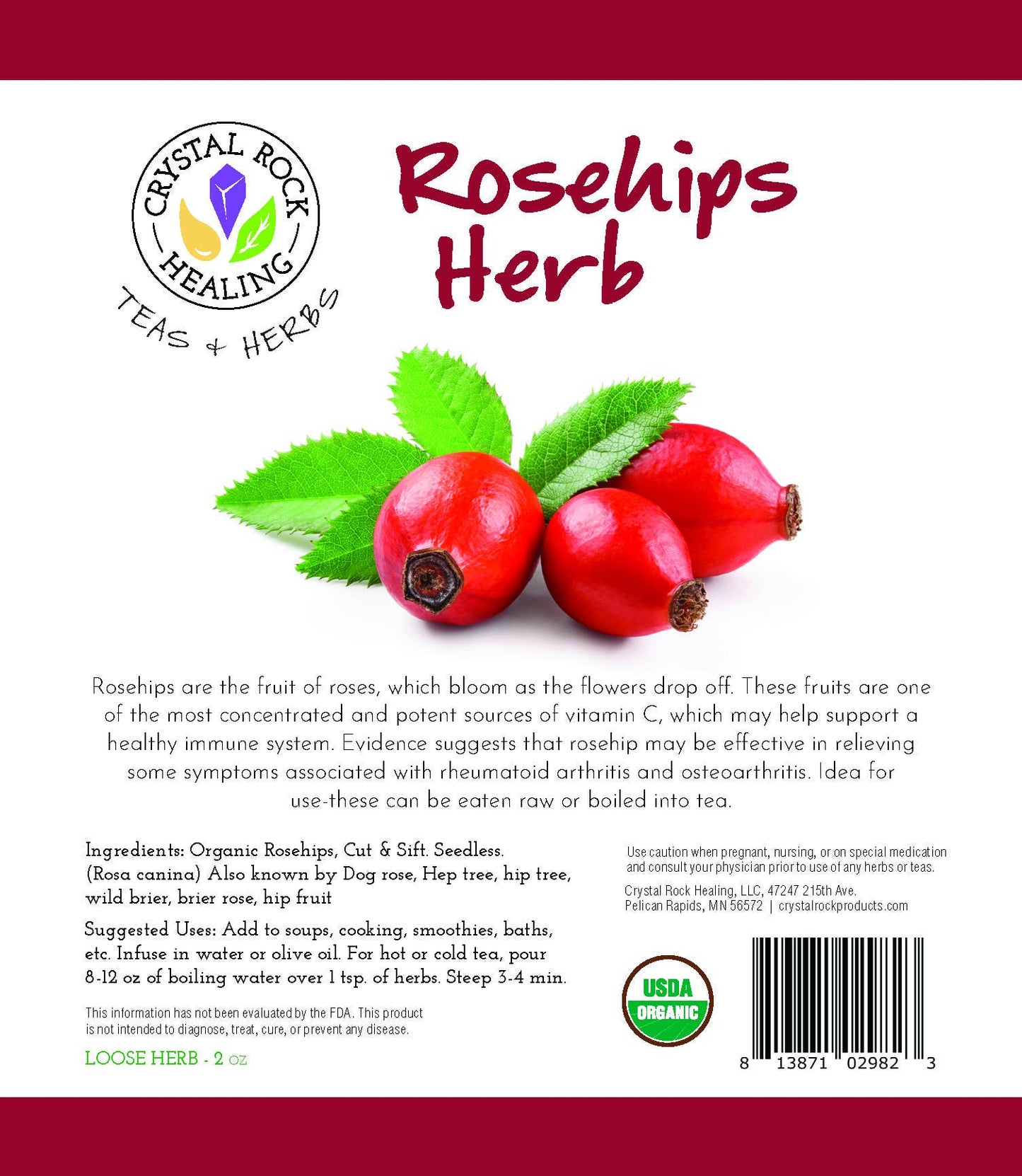 Rosehips Herb 2oz Organic